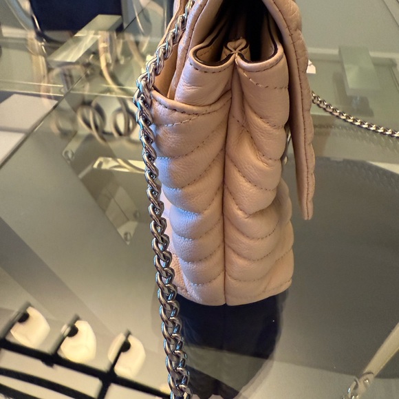 Cream Rebecca Minkoff Edie Flap Shoulder Bag with Chevron Stitching - Picture 13 of 16